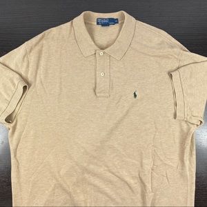 Polo Ralph Lauren XL beige tan men polos shirt